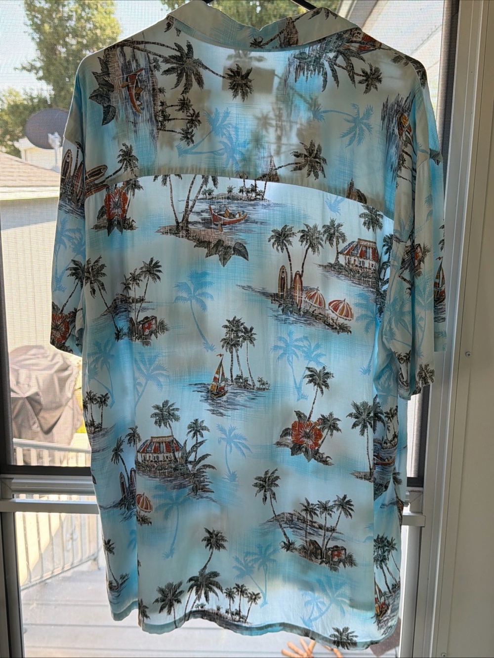 Island Shores Relaxed Fit Light Blue Tropical Print Hawaiian Shirt size XL - Picture 3 of 3